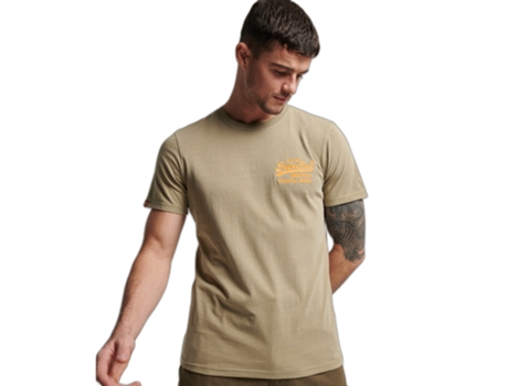 Camiseta para Hombre SUPERDRY (Algodón - L - Marrón)