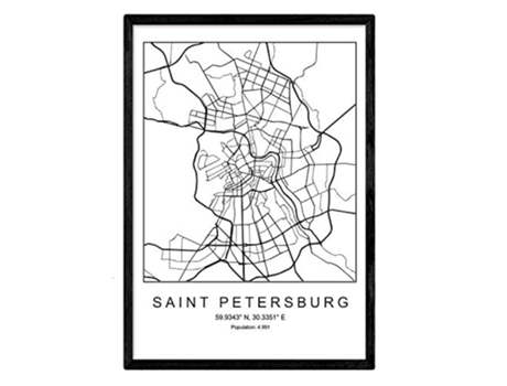 Lámina NACNIC Mapa Saint petersburg (A3)