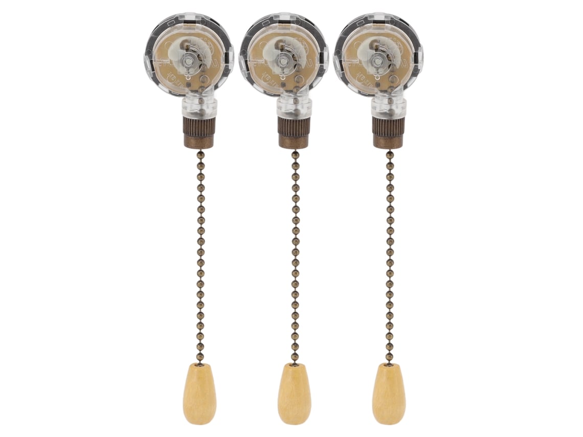 2026-3 Piezas Interruptor De Cadena Para Ventilador De Techo Lámpara Antioxidante Reemplazo Luz Techo 250v 125v
