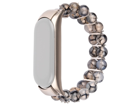 Correa metal + ágata cuentas de ágata para Xiaomi Mi Band 5/6 Dragon - blanco/negro