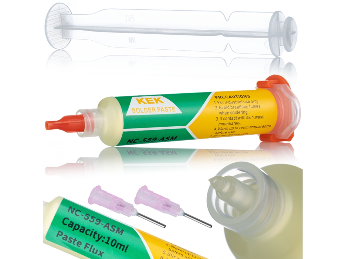 Flux NC-559-ASM de 10 cc – Sin limpieza | Gel de fácil aplicación | Ideal para reballing y soldadura BGA/SMD