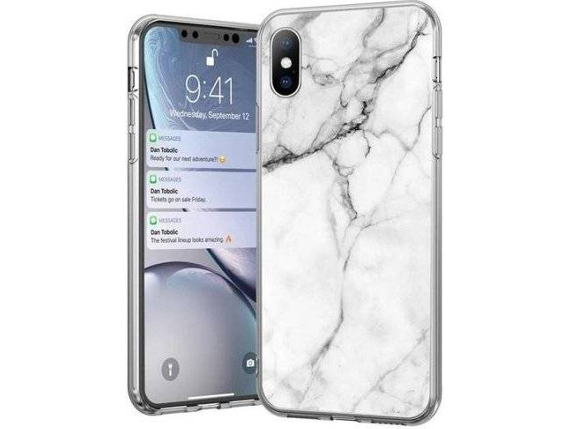 Carcasa Samsung Galaxy A51 HURTEL Mármol Blanco