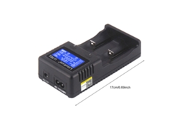 Cargador Inteligente Para Baterías Recargables Nimh, 2 Ranuras, Carga Independiente, Con Pantalla Lcd.