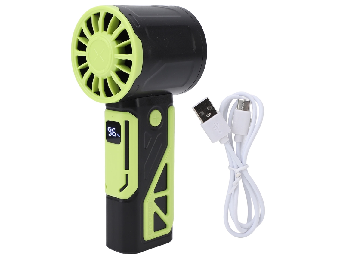 Ventilador portátil recargable por USB, potente, silencioso y ecológico.