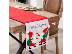 Camino de mesa navideño con decoración bordada de Papá Noel