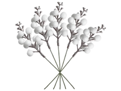 20 Ramas De Frutos Artificiales Blancos Con Brillo Para Decoración De Navidad, Árboles, Guirnaldas Y Manualidades