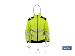 Chaqueta COFAN Softshell Alta Visibilidad Carving de S a XXXL en color Amarillo y Negro