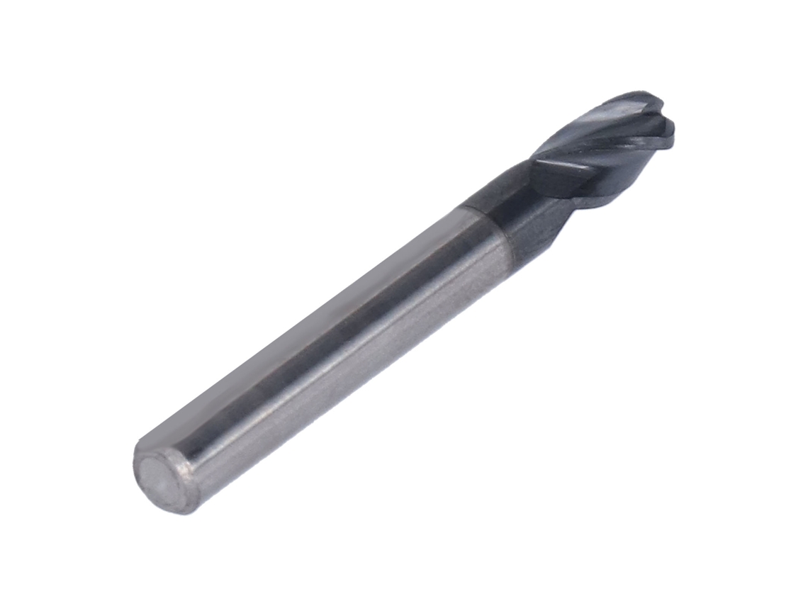 Fresa de punta redonda de 4 ranuras de carburo de tungsteno para router CNC R6x30xd12x75