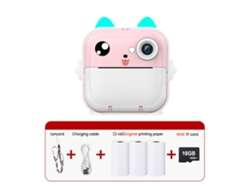 Máquina Fotográfica Instantánea 16gb Para Niños 2,4 Con Papel De Impresión Para Niños Rosa Veanxin