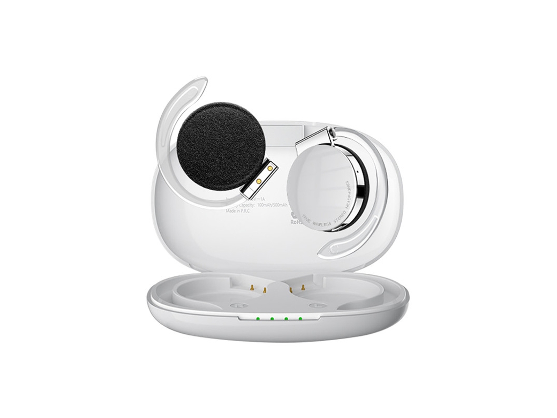 Auriculares Inalámbricos Gancho La Oreja Llamada Deportiva Pantalla Led Estéreo YIZHOOD Bluetooth Blanco