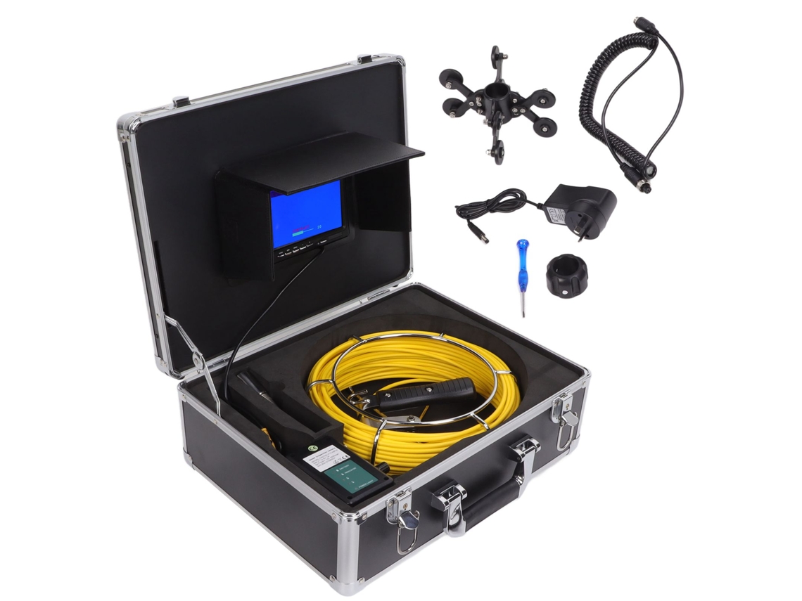 Cámara de inspección de tuberías y conductos (impermeable, con monitor LCD)