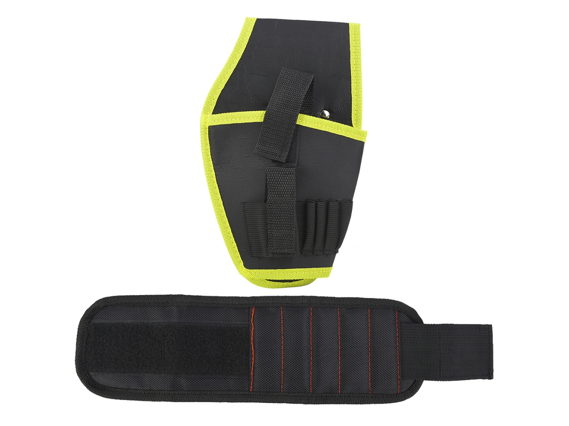 Riñonera Para Destornillador Eléctrico + Pulsera Magnética Amarilla Para Herramientas