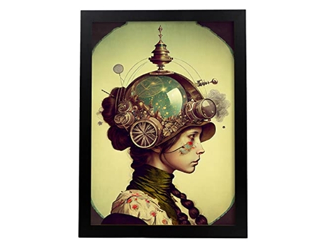 NACNIC Poster Trenzas En Estilo Surrealismo Cinematográfico Ilustraciones Y Grabados De Historieta Abstracta Y Artística A3 Marcos Negros