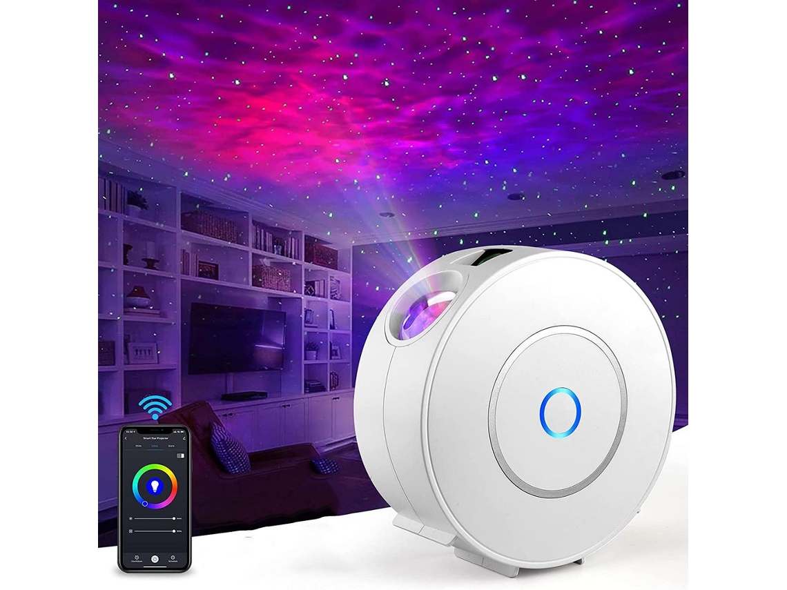 Proyector de cielo estrellado, sin ruido, estrellas y nebulosas giratorias de alta resolución para una decoración encantadora, control remoto.