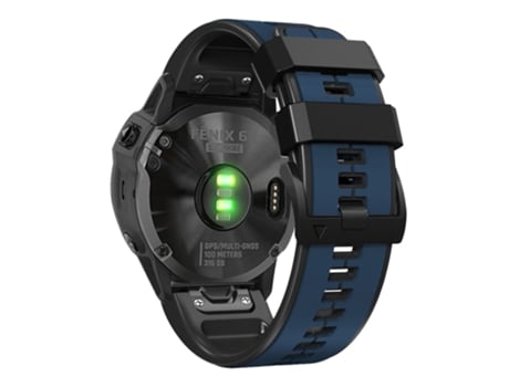 Correa de Silicona dos colores 22mm para Garmin Descent G1/Fenix 7/Fenix 6 Pro/Fenix 5 Plus - azul oscuro/negro