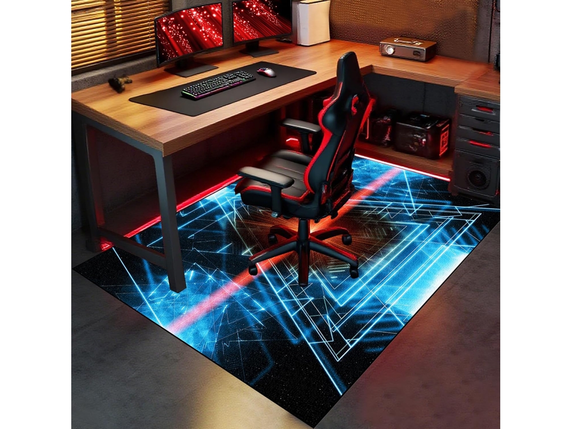 Alfombrilla/protector de silla para oficina, antideslizante, 60 x 120 cm, de madera, para videojuegos y oficina.