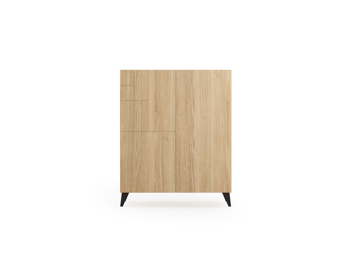 Mueble zapatero/armario HERDASA Malmo roble dorado patas negro 109 x 90 x 27 cm