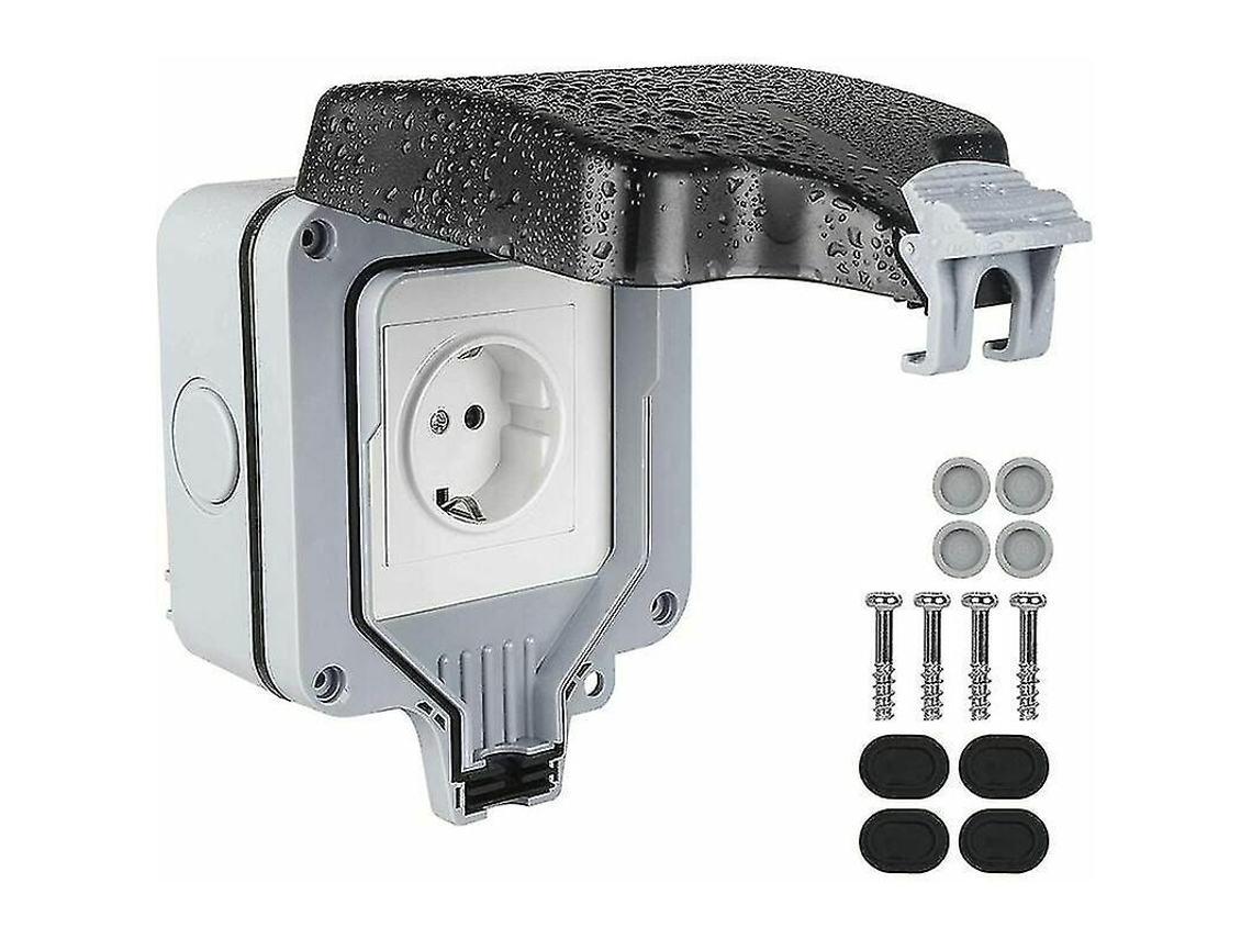 Enchufe Exterior Impermeable Ip66, Tomacorriente Completo, Resistente Al Agua Y Polvo Para Exteriores