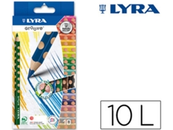 3811100 :LÁPIZ COLOR MINAS TRIANGULAR GROOVE LYRA 4,25 MM CAJA DE 10 COLORES Precio Uni. múltiplos de venta 5