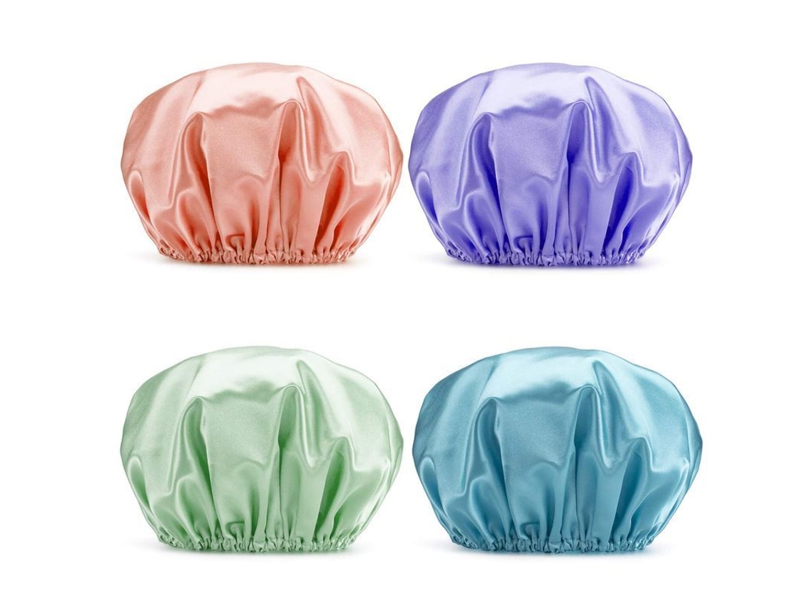 Gorros De Ducha Impermeables Reutilizables Para Mujer Linjou, Paquete De 4