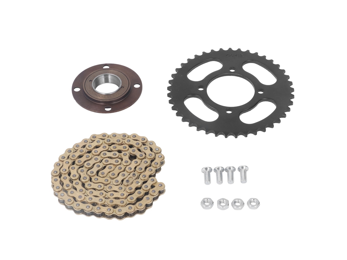 Kit De Cadena Y Piñón De Aluminio Dorado Para Bicicleta, 104 Eslabones, 41 Dientes, Para Scooters, Motocicletas Y Quads.