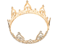 Corona Nupcial Redonda Con Diamantes De Imitación, Accesorio Brillante Para El Cabello Para Fiestas Y Decoración De Cumpleaños.
