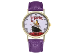 Reloj De Pulsera Analógico De Cuarzo Unisex Con Esfera Redonda - Color Morado