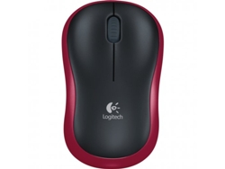 Ratón LOGITECH M185 (Inalámbrico - Casual - 1000 dpi - Rojo)