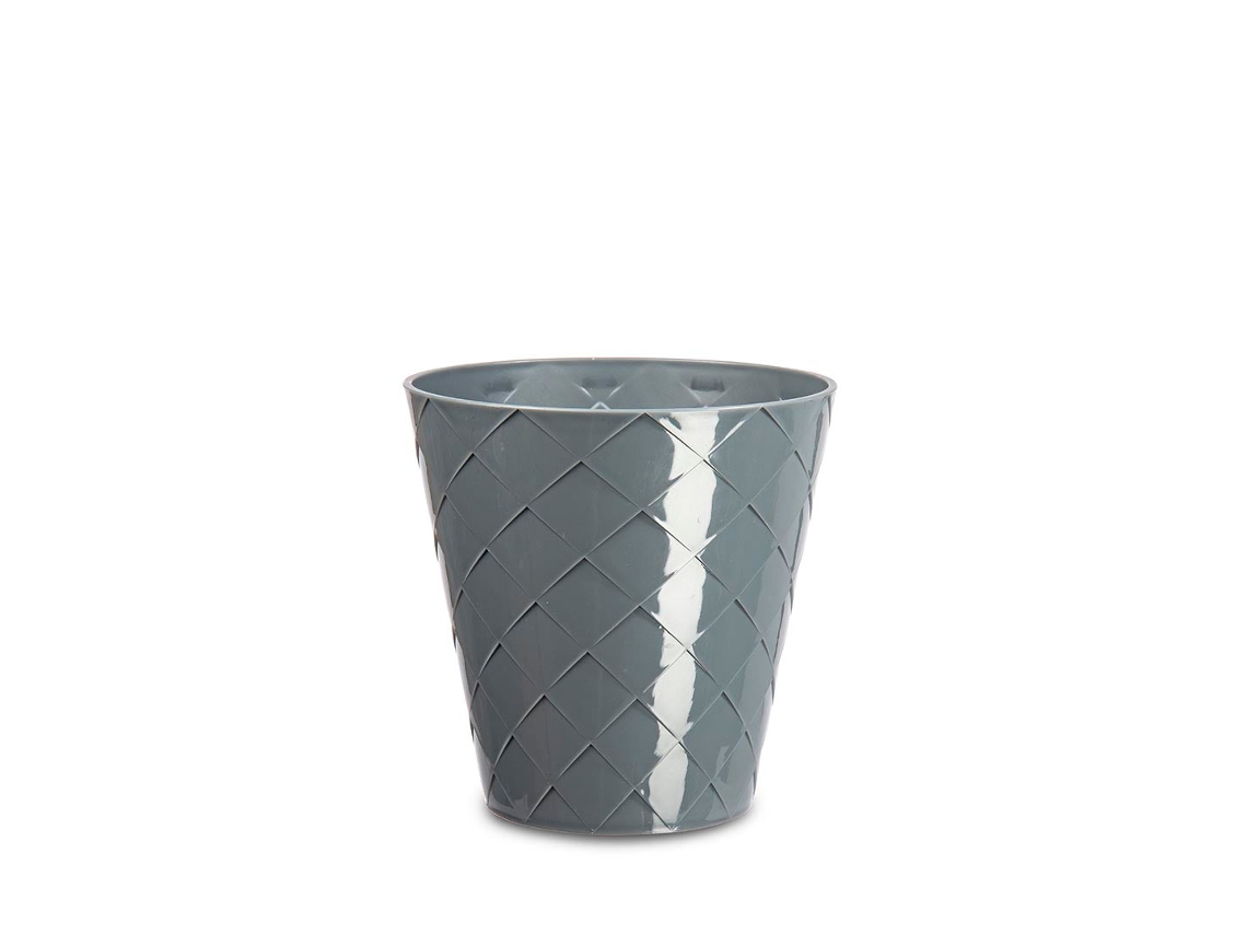 ARECA Palm - Maceta Redonda Decorativa 13 cm con Textura Gris