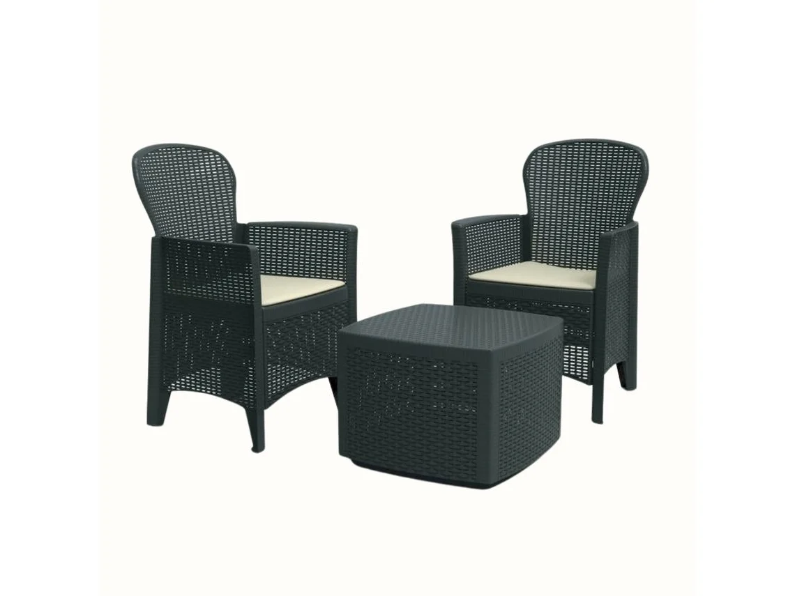 Conjunto de Relax IPAE-PROGARDEN Tree (2 Sillones - Gris - 60x58x86 cm)