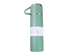 Juego De Botellas Térmicas De Acero Inoxidable De 500 Ml Con 3 Tapas Para Viajes Al Aire Libre - Verde