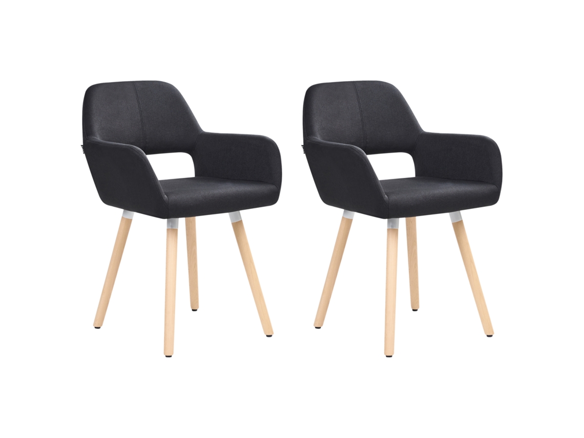 Conjunto de 2 cadeiras com design único BELIANI Chicago de Poliéster Preto 56x56x81