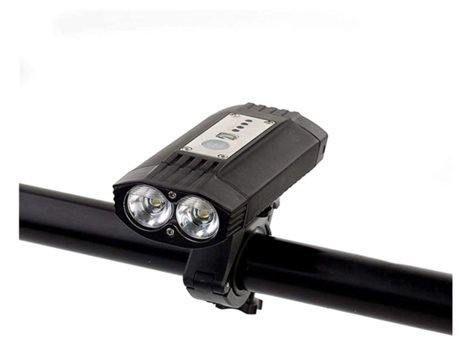 Juego de luces de bicicleta Super brillante Juego de luces de bicicleta Faro de bicicleta Luces de bicicleta a prueba de agua-Negro ENZONS