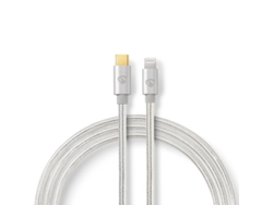 Cable Lightning NEDIS Aluminio Plateado