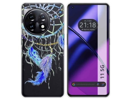 Funda Silicona Transparente para Oneplus 11 5G diseño Plumas Dibujos