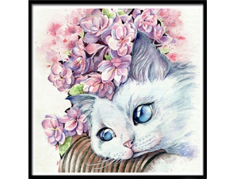 Conjunto de Punto de Cruz SLOWMOOSE Pitura Diamante - Mosaico Gato/Tigre (P - 30 * 30cm)