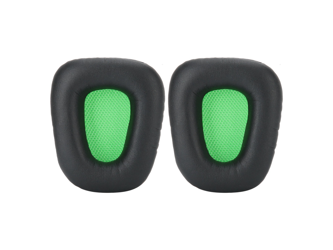 2 Almohadillas De Espuma Para Auriculares (negro Y Verde) Para Razer Electra 7.1 / 2.2