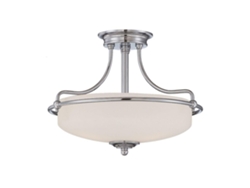 Flush Mount QUOIZEL (Qz-Griffin-SFS-an) Griffin Metal, vidrio grabado E27 3 Bulbos