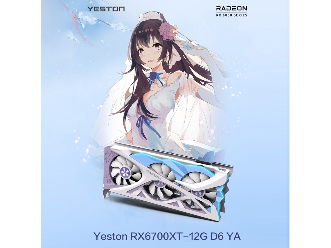 Placa De Vídeo Yeston Rx6700xt 12g D6 Ya Gaming Con 12g/192bit/gddr6 Luz Dourada