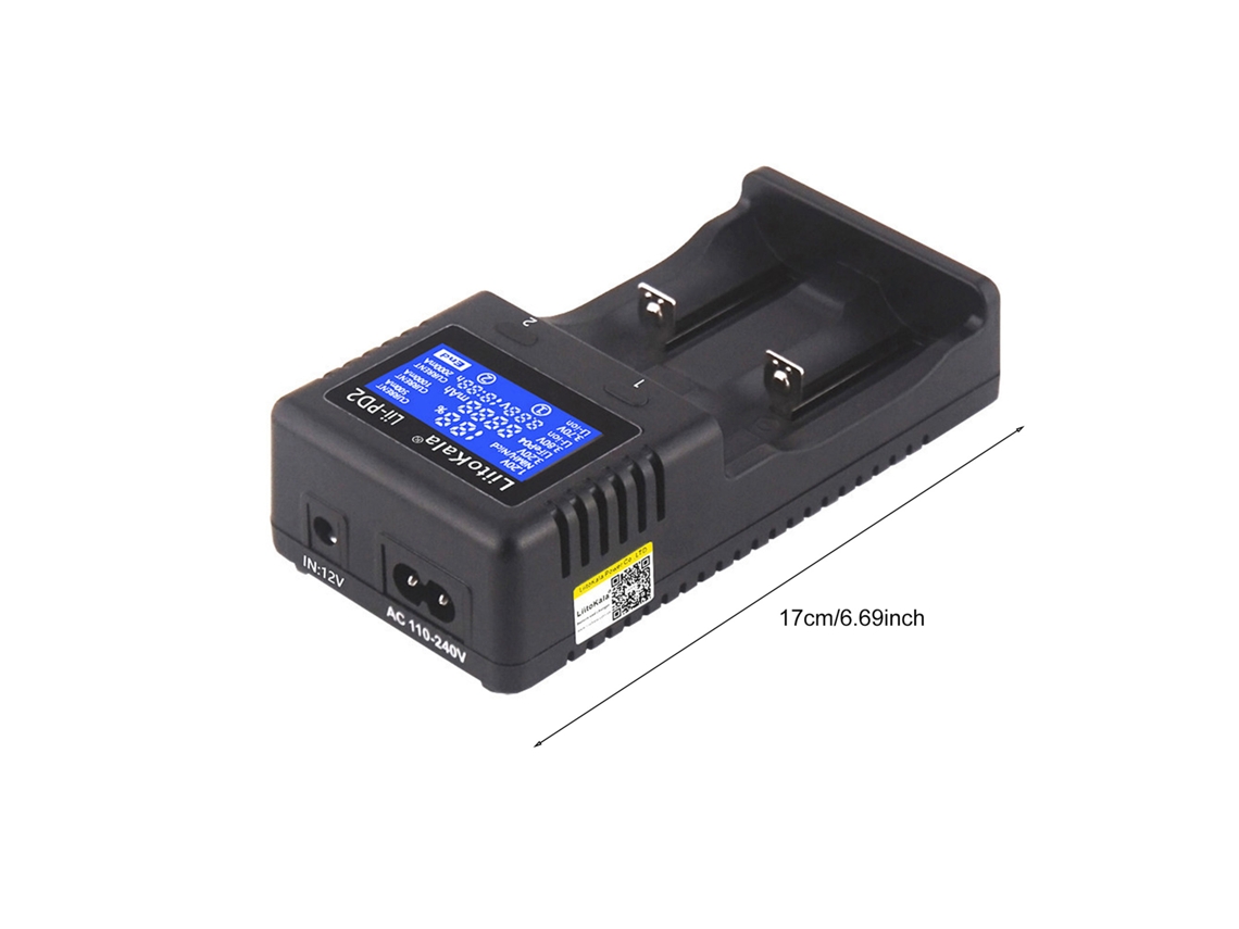 Cargador Inteligente Para Baterías Recargables Nimh, 2 Ranuras, Carga Independiente, Con Pantalla Lcd.