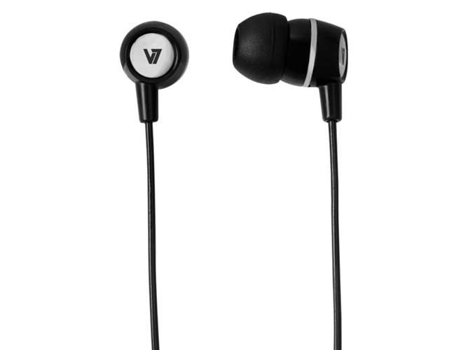 Auriculares con Cable V7 HA110-BLK-12EB (In Ear - Micrófono - Negro)