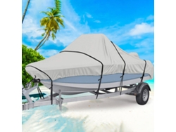 Capota para barco resistente a rasgos, impermeável e adequada para todas as condições climáticas. Compatível com lanchas de casco em V e trimarãs de 17 a 19 pés. Inclui bolsa de armazenamento.