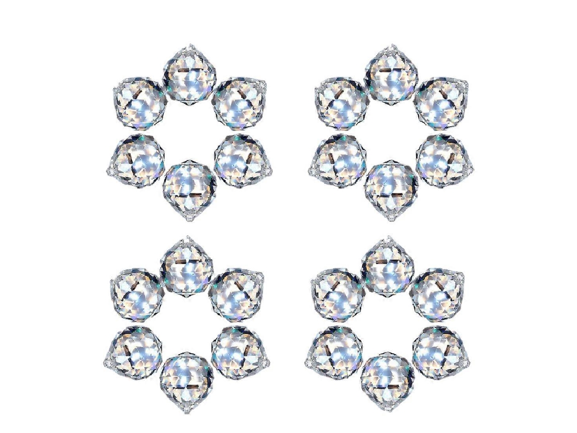Juego de 24 bolas de cristal para colgar en ventanas, hogar y oficina, con colgantes en forma de arcoíris.