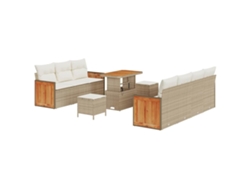 Maison Exclusive - Conjunto De Sofás De Jardín Con Cojín 13 Pcs Beige Y Crema