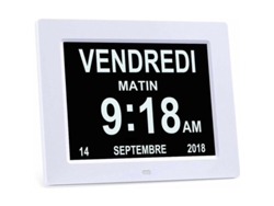 Reloj LCD 8, Calendario con Fecha, Reloj de Alzheimer para Ancianos Kofihety (blanco)