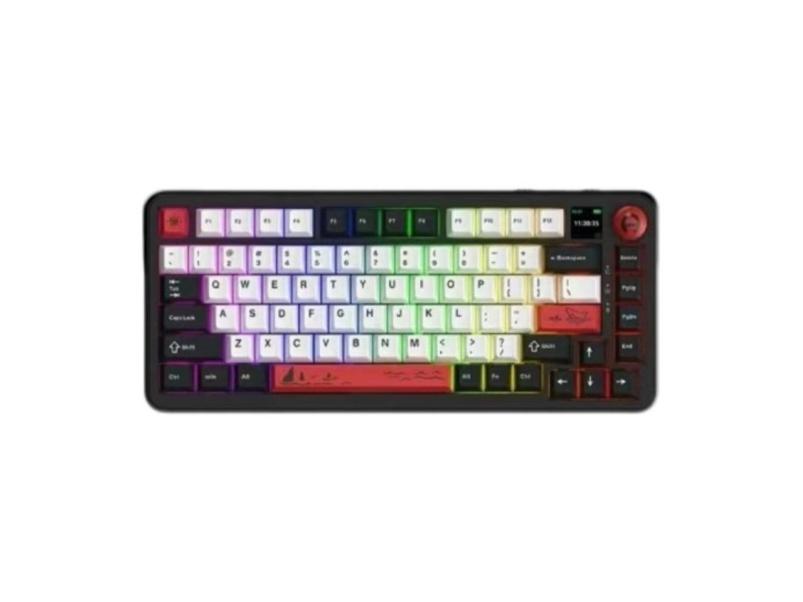 Teclado mecánico Ajazz AK820 Max Plus con eje silencioso, tema original en negro y gris, interruptor triple con pantalla RGB, teclado para juegos DIY, teclado de oficina