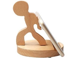 Soporte De Mesa De Madera Para Teléfono Móvil, Bonito, Con Base A Prueba De Derrames, Compatible Con Teléfonos Móviles De 4 A 8 Pulgadas Con Funda.