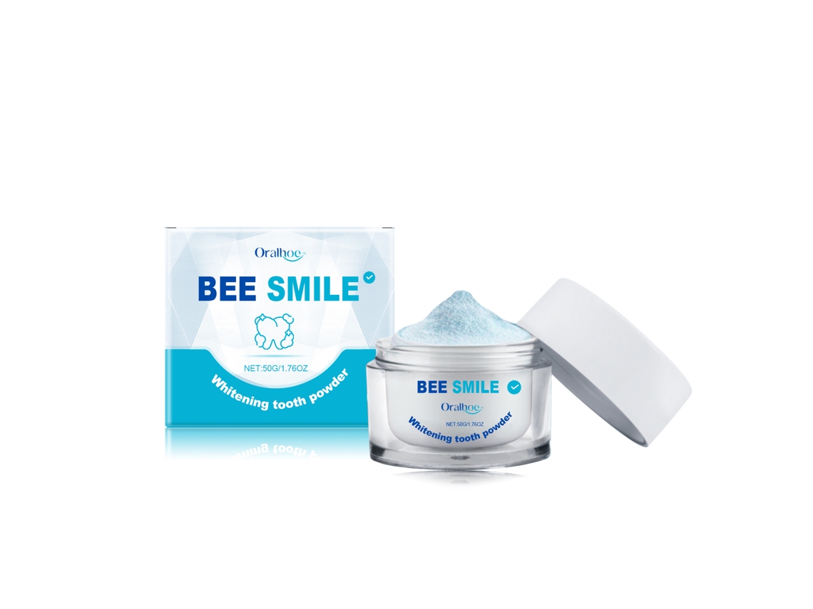 Polvo blanqueador dental con sabor a menta