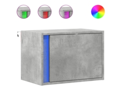 Maison Exclusive - Mesitas De Noche De Pared Con Luces Led 2 Uds Gris Hormigón