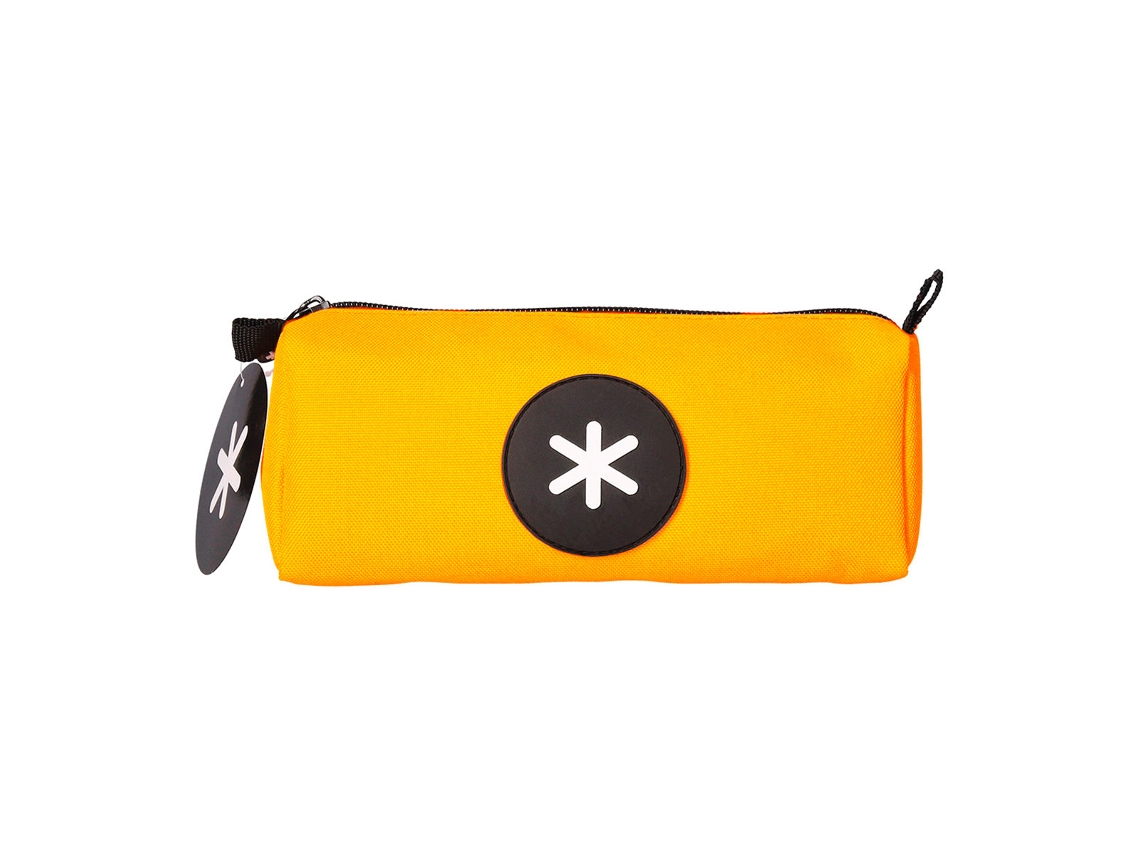 Antartik - Estuche escolar triangular de gran capacidad, color mostaza
